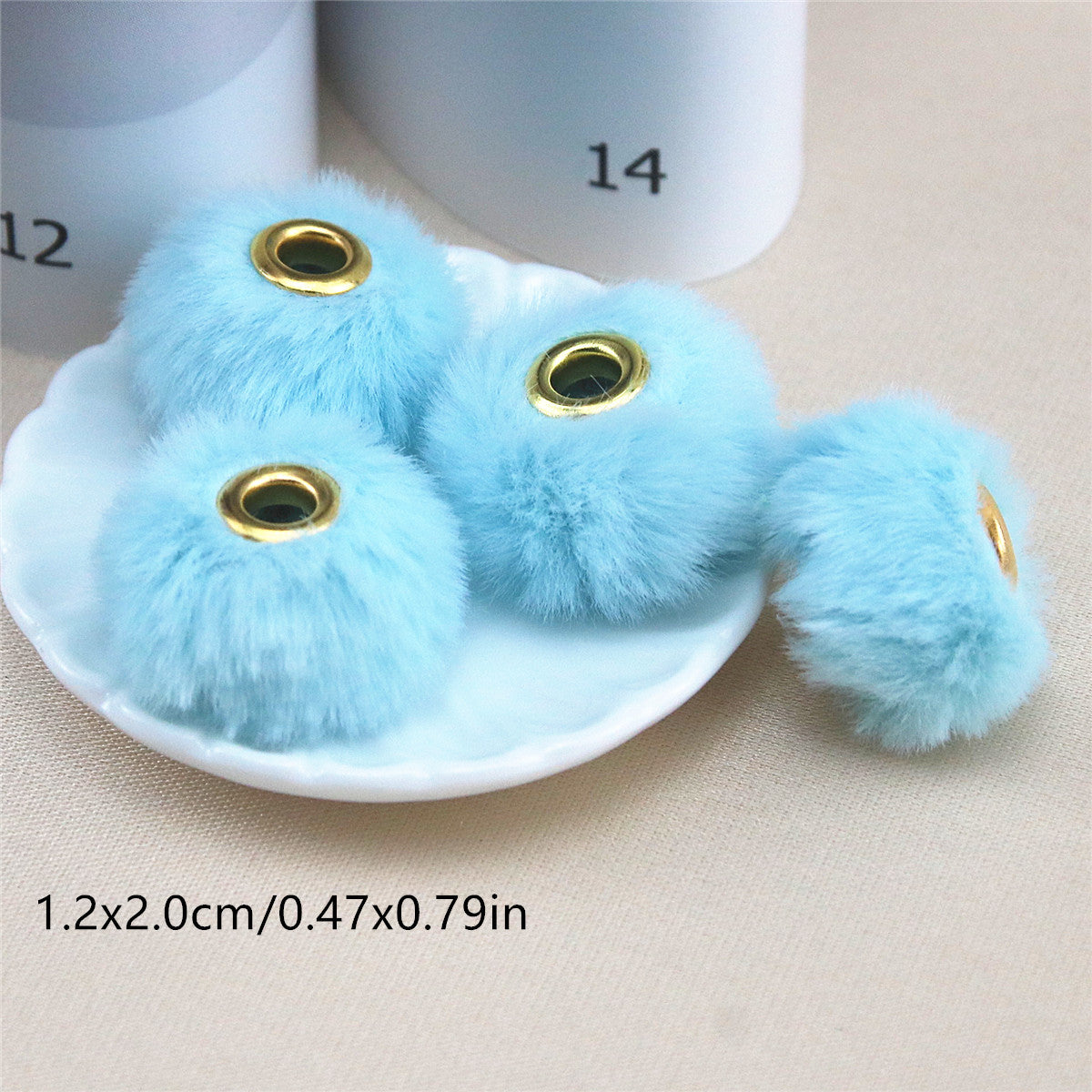 Wholesale 10PCS Straight Hole Soft Waxy Fur Ball Beads Loose Beads Large Hole Fabric Accessories